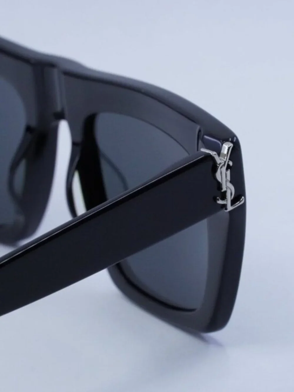 Saint Laurent SLM131 001 Rectangle Unisex Sunglasses - Black